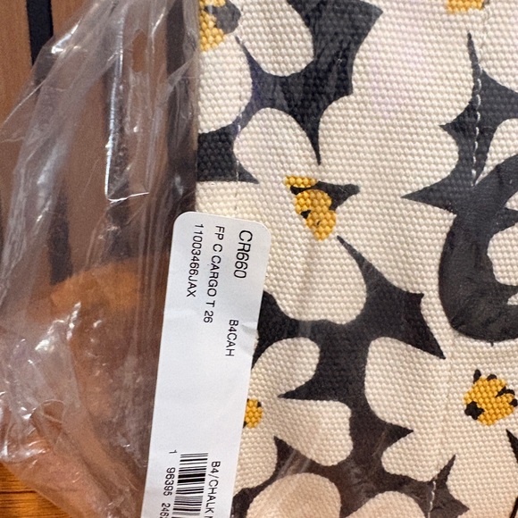 Coach Black and Cream Floral Backpack Cargo Tote 26 With Floral Print - Picture 2 of 10